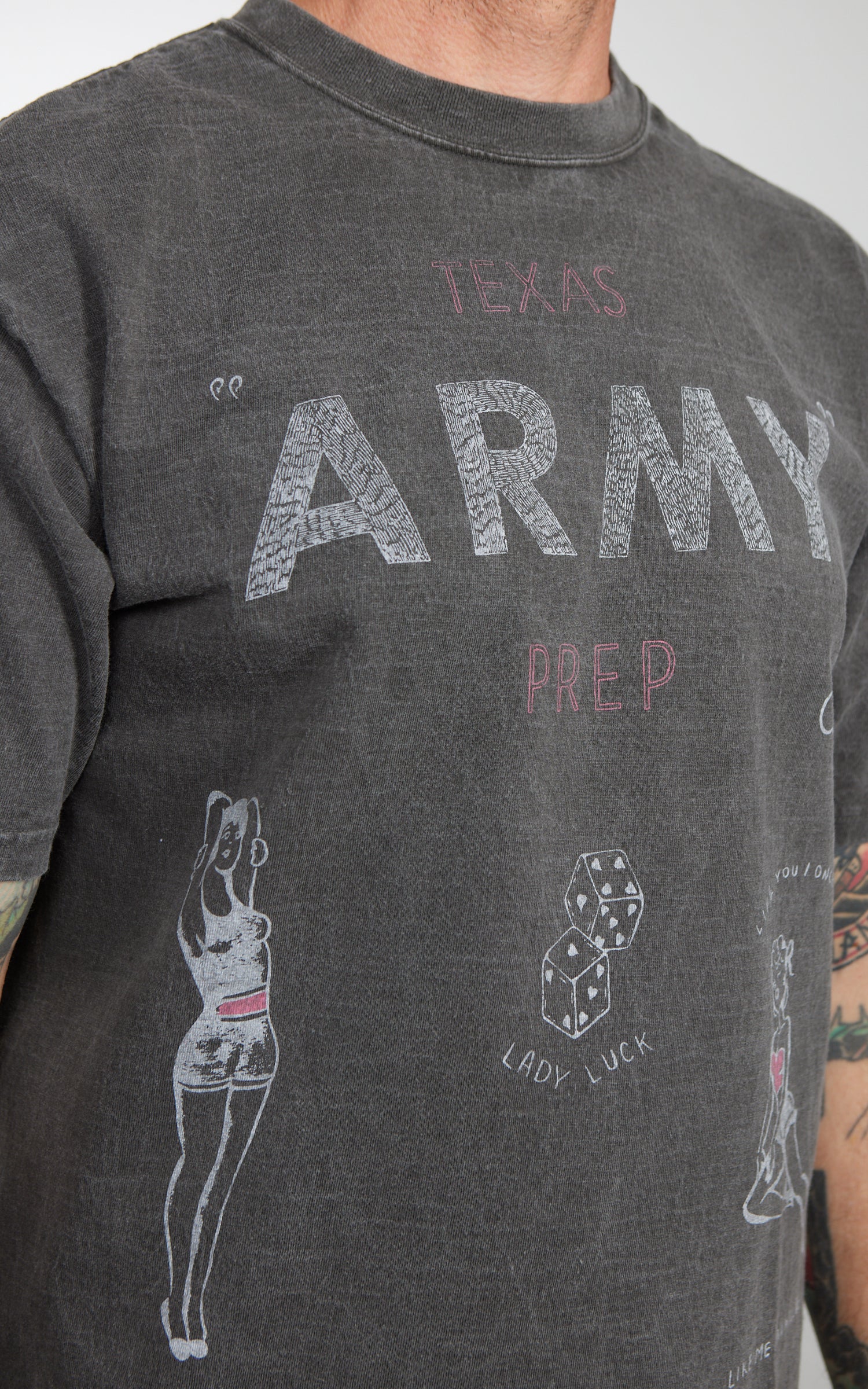 Houston (Army) Pigment Print T-Shirt Black