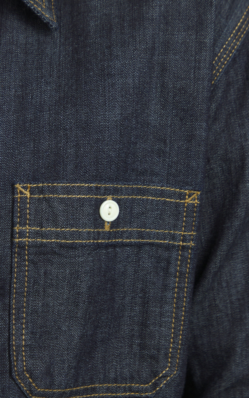 Houston U.S. Cotton Denim Work Shirt Indigo