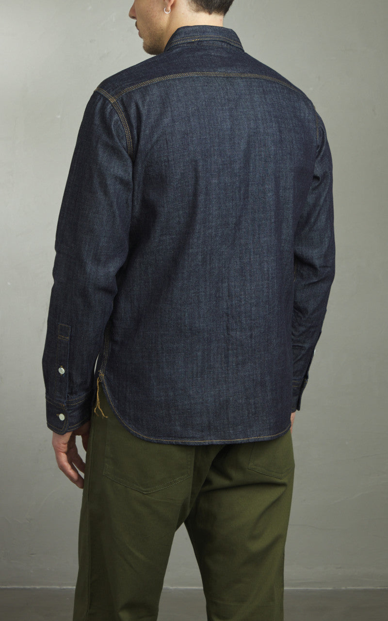Houston U.S. Cotton Denim Work Shirt Indigo