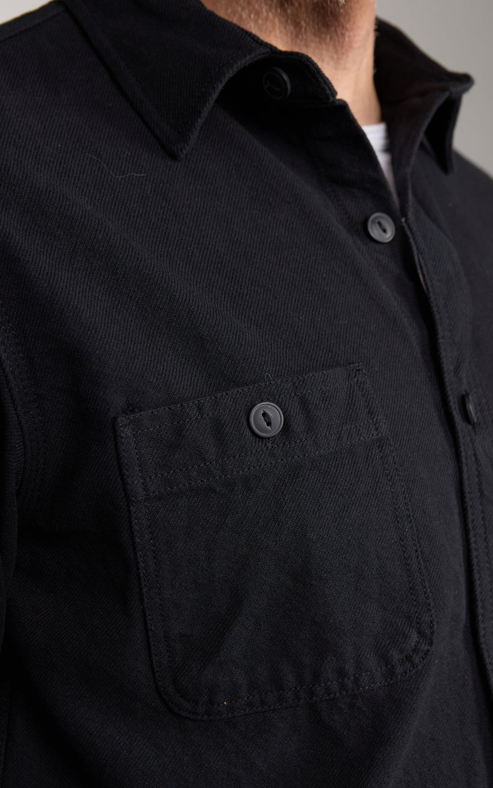 Houston Solid Heavyweight Viyella Shirt Black