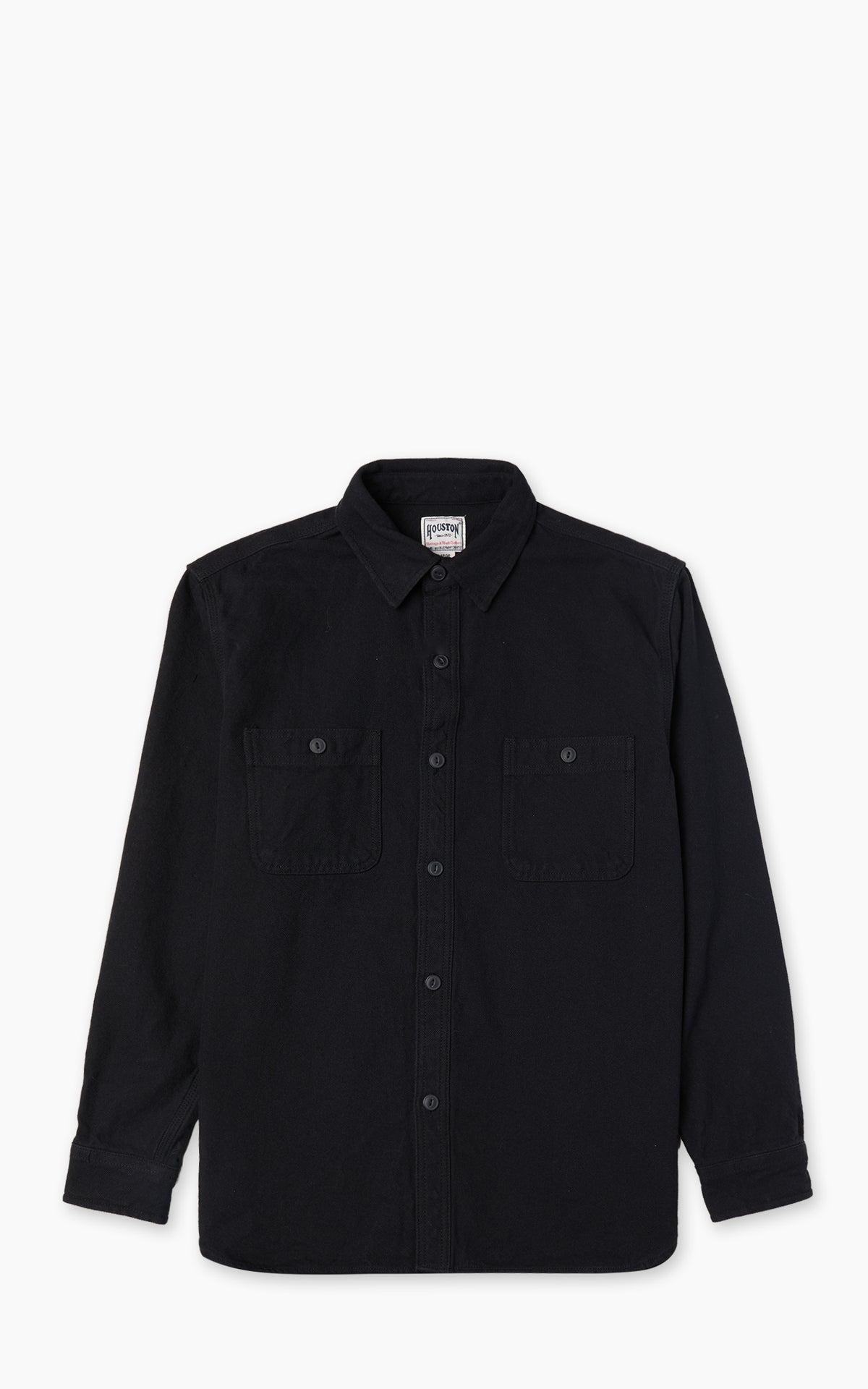 Houston Solid Heavyweight Viyella Shirt Black