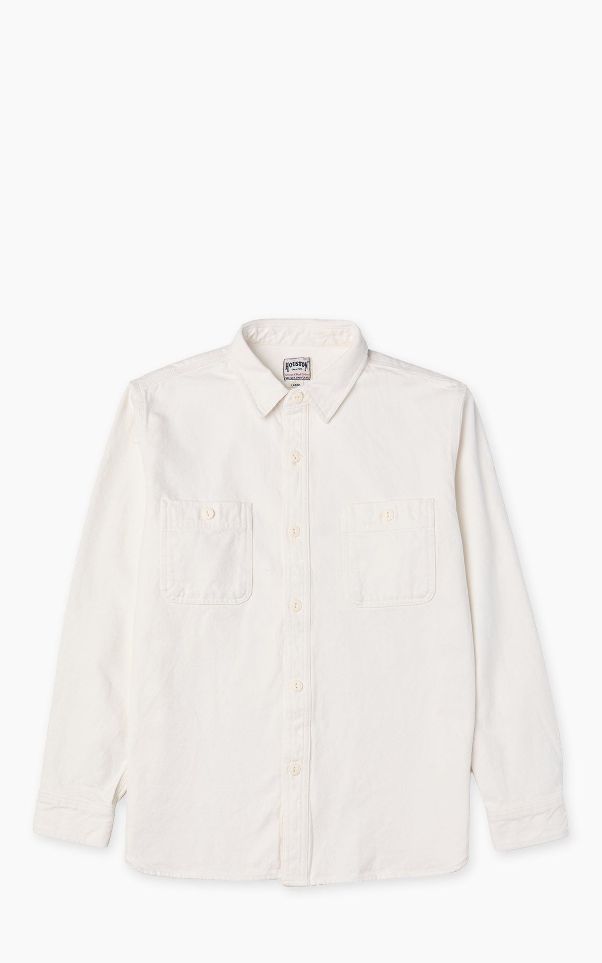 Houston Solid Heavyweight Viyella Shirt Offwhite