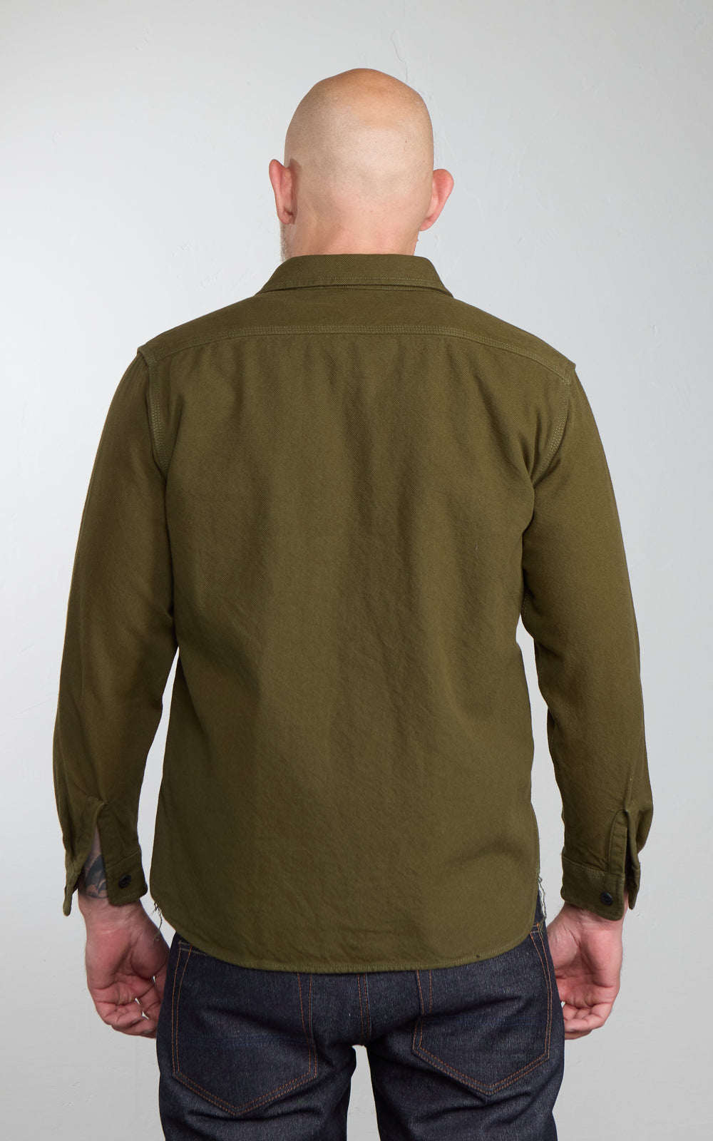 Houston Solid Heavyweight Viyella Shirt Olive