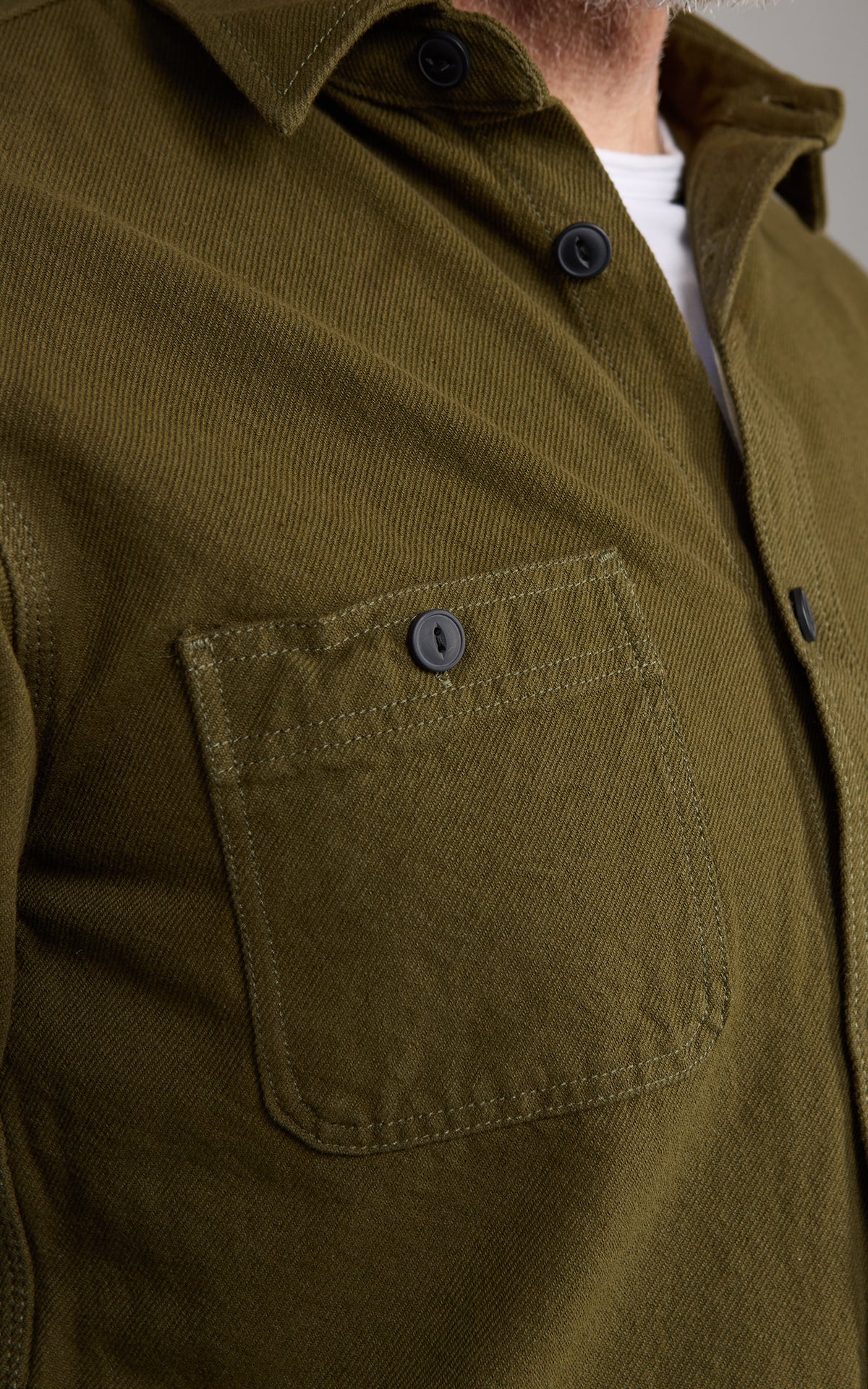 Houston Solid Heavyweight Viyella Shirt Olive