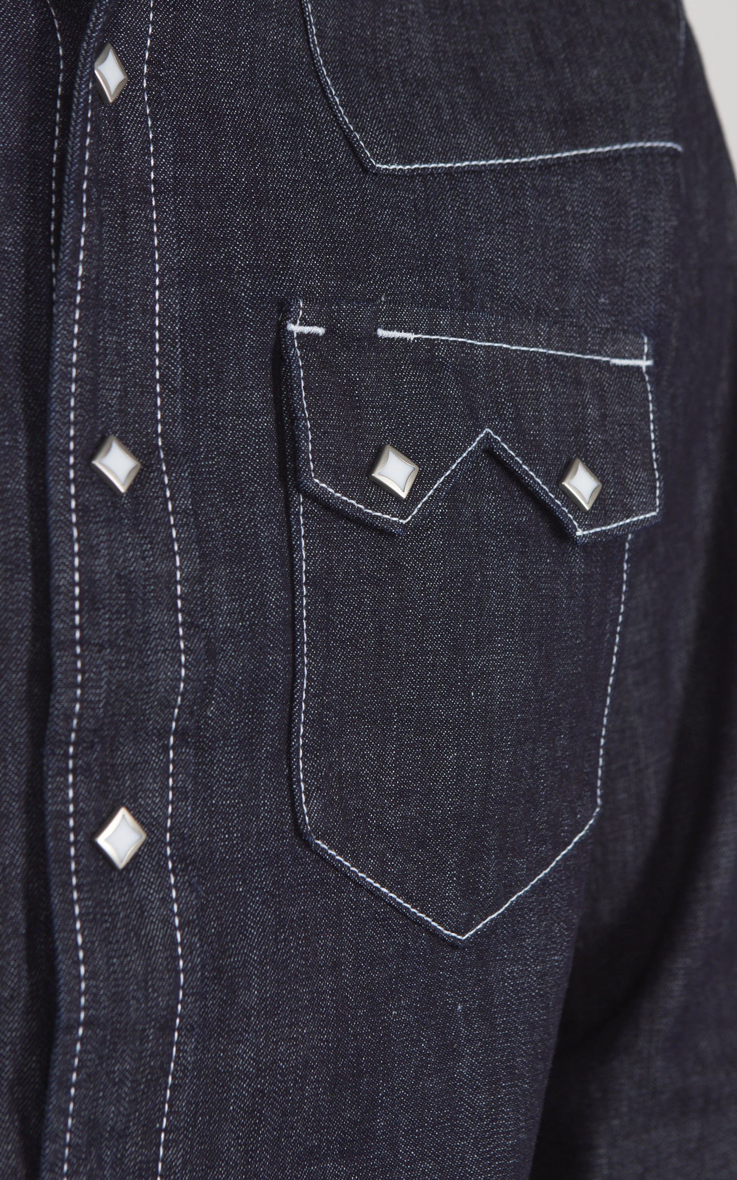Houston Slub Denim Western Shirt Indigo One Wash