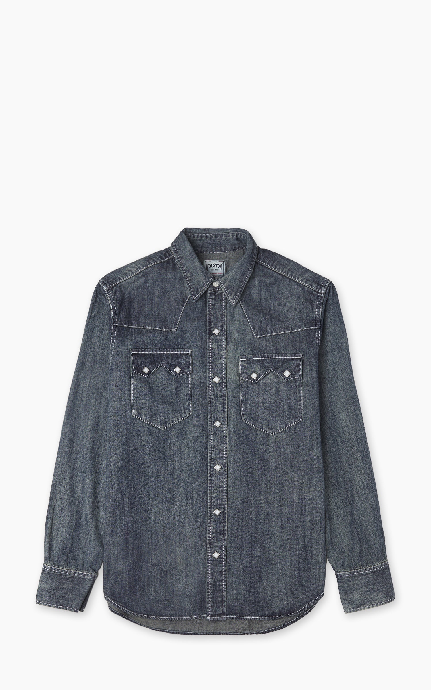 Houston Slub Denim Western Shirt Indigo Vintage Wash