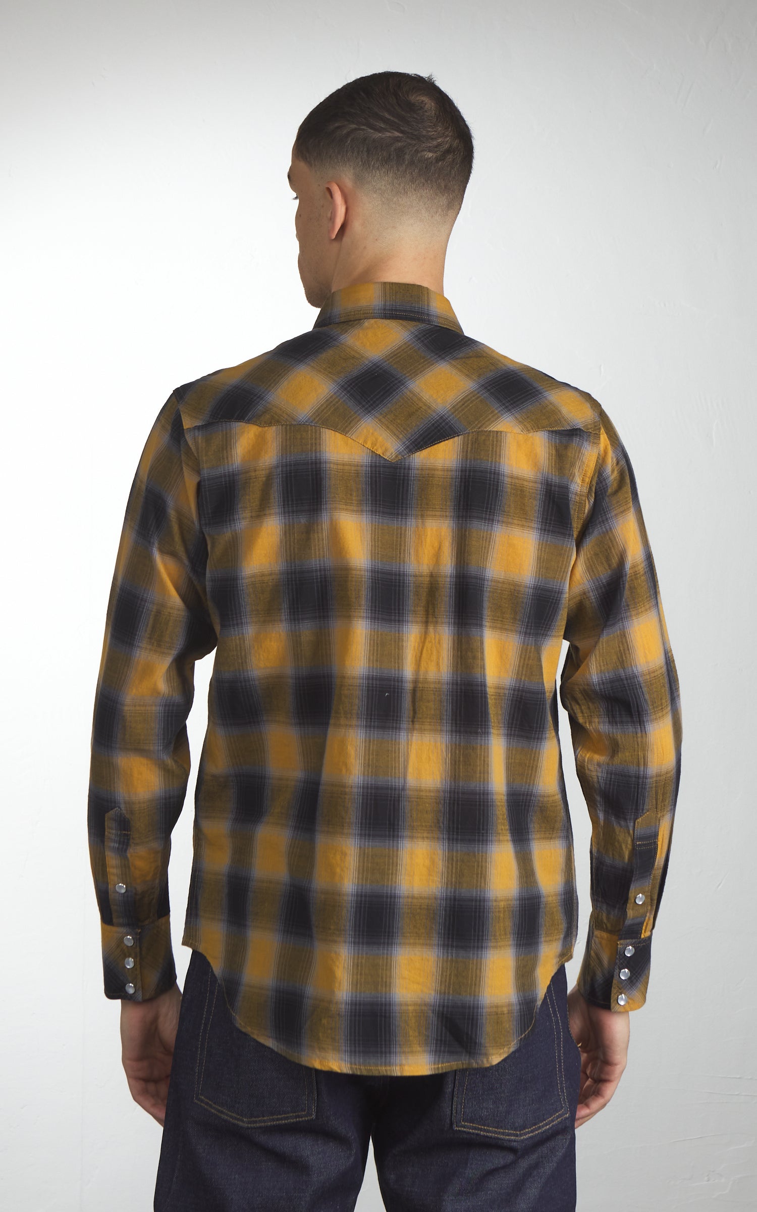 Houston UNIVERD72 Ombre Check Western Shirt Yellow