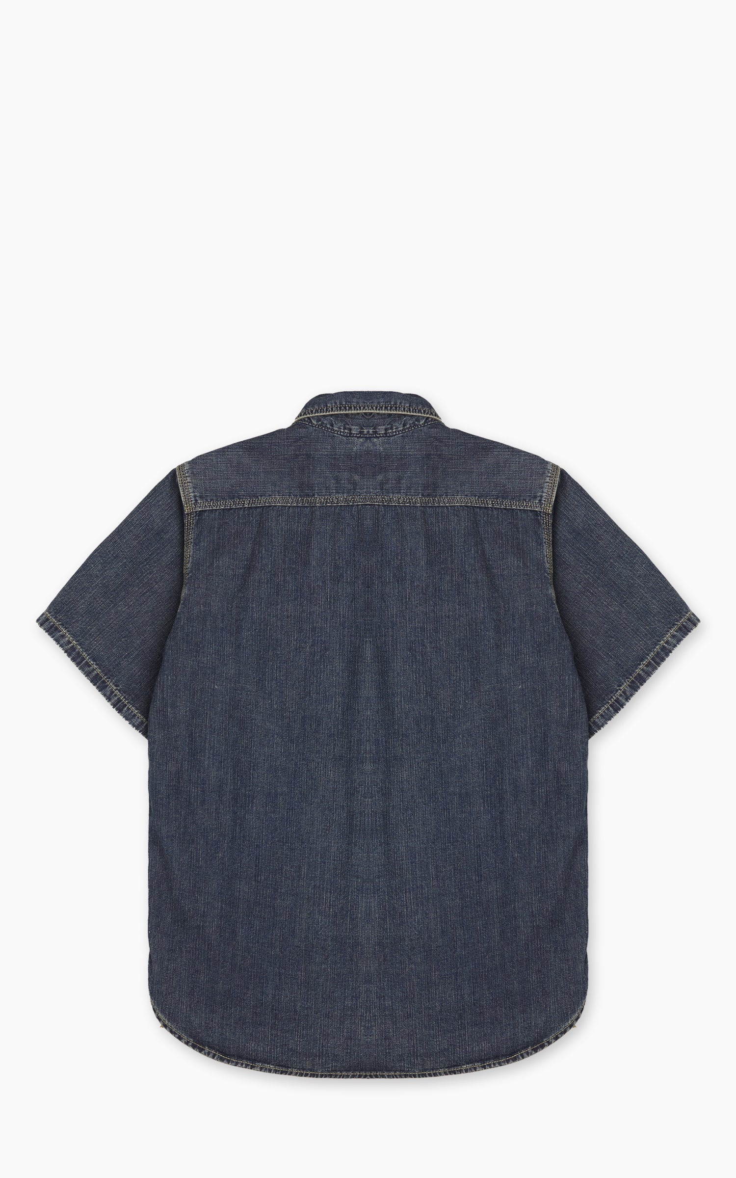 Houston U.S. Cotton Denim S/S Work Shirt Indigo Vintage Wash