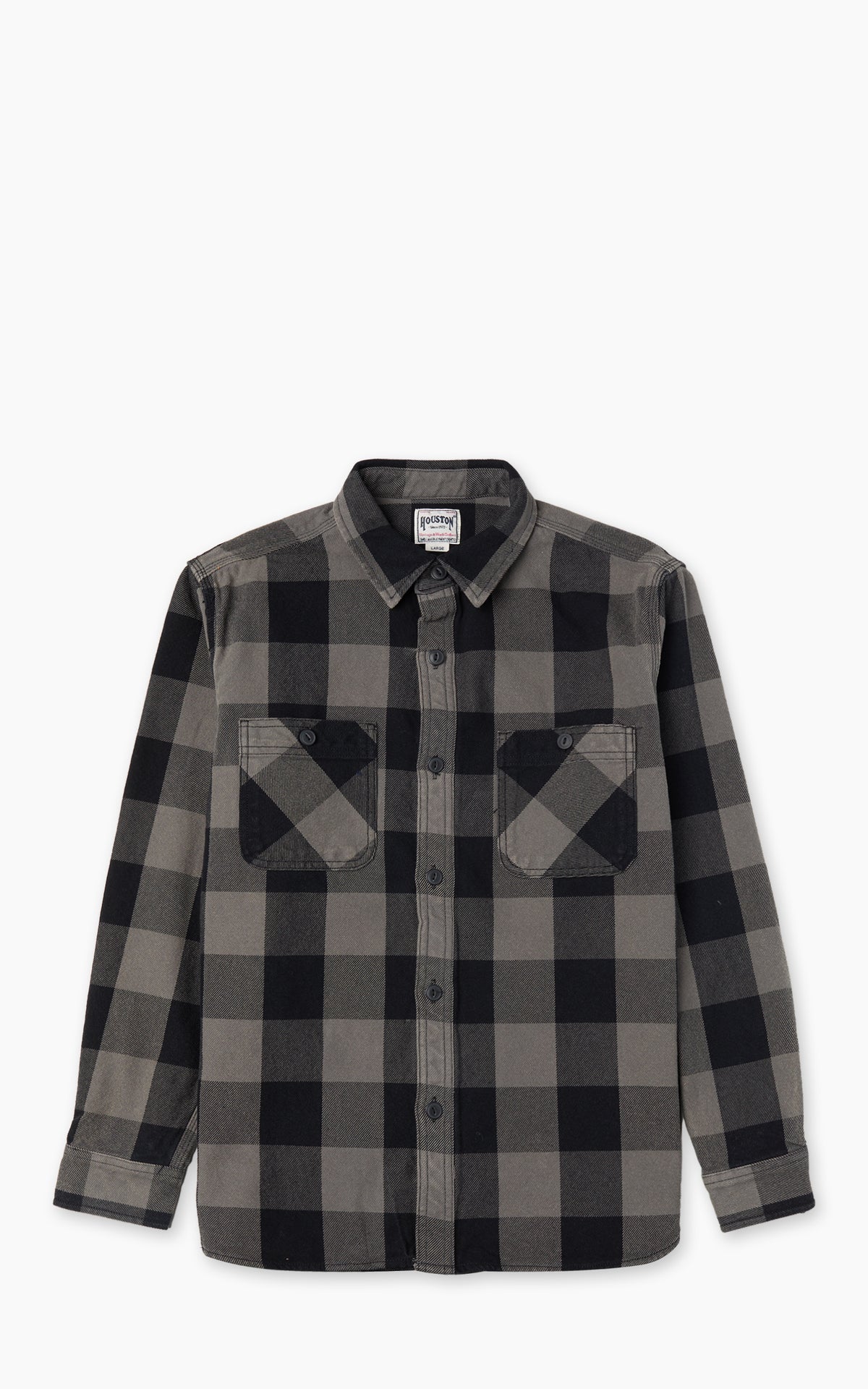 Houston Vintage Block Heavyweight Viyella Shirt Checked Black