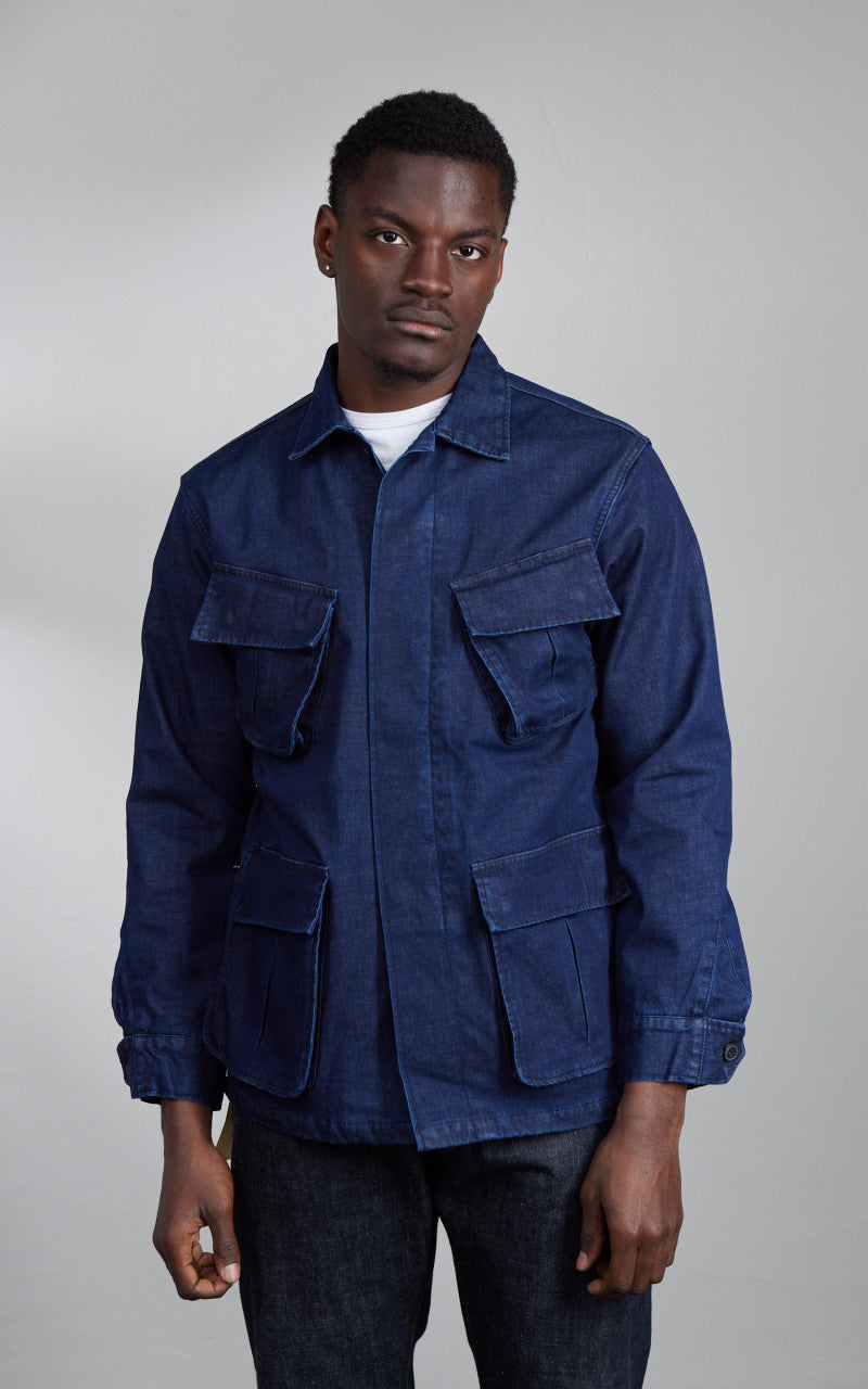 Houston Denim Fatigue Jacket Indigo One Wash