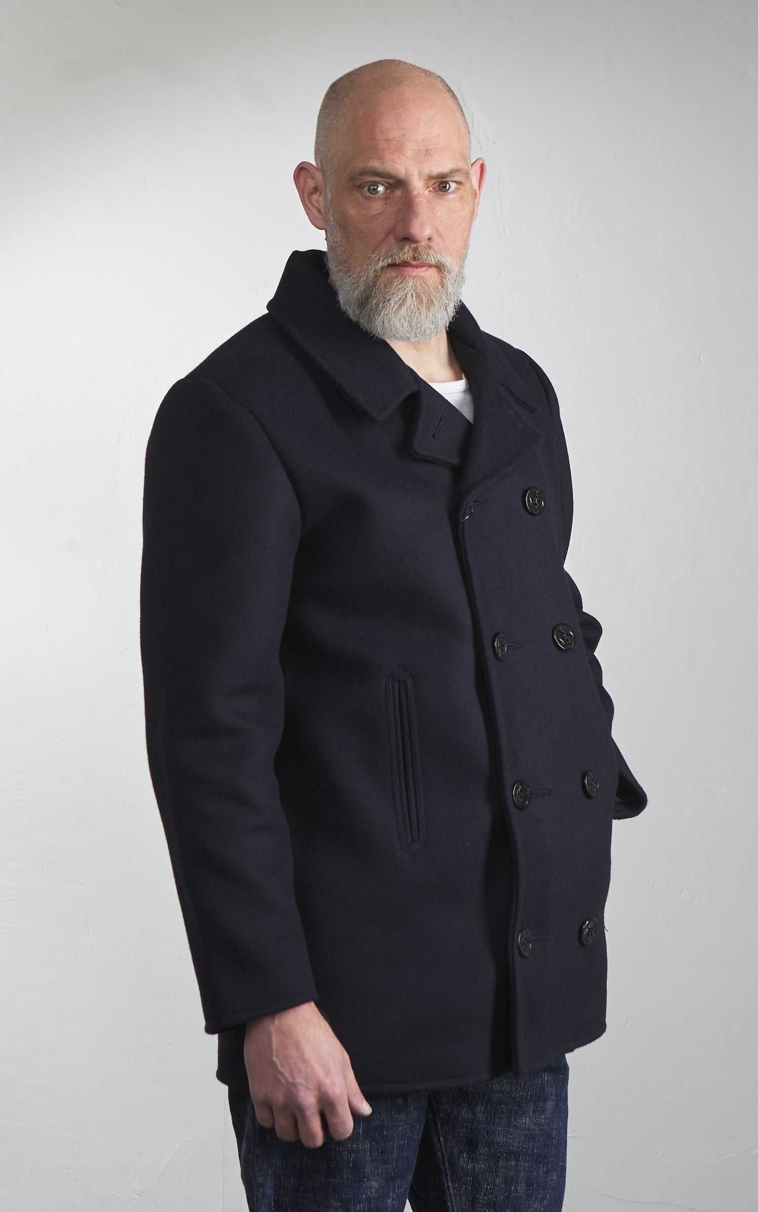 Houston USN Pea Coat Wool Navy