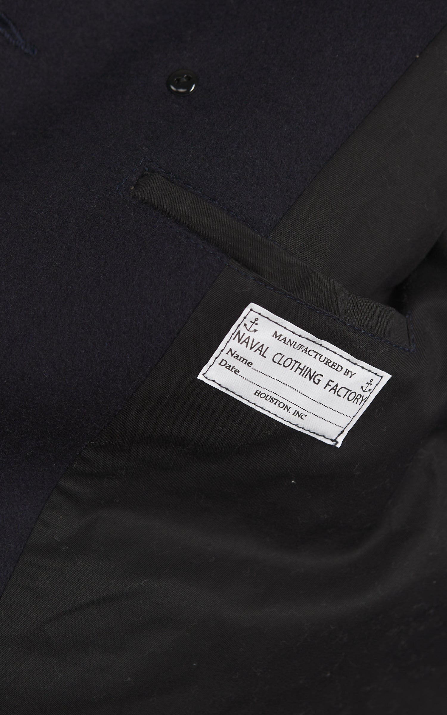 Houston USN Pea Coat Wool Navy