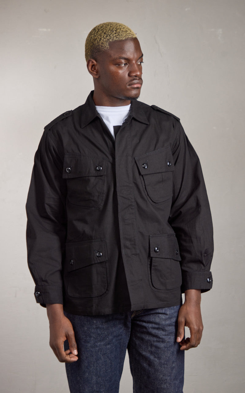 Houston Jungle Fatigue Jacket Cotton Poplin Black