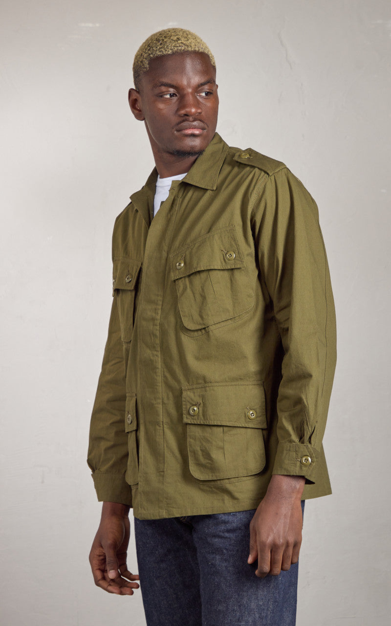Houston Jungle Fatigue Jacket Cotton Poplin Olive Drab