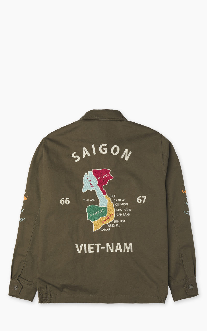 Houston Vietnam Jacket Map Olive Drab