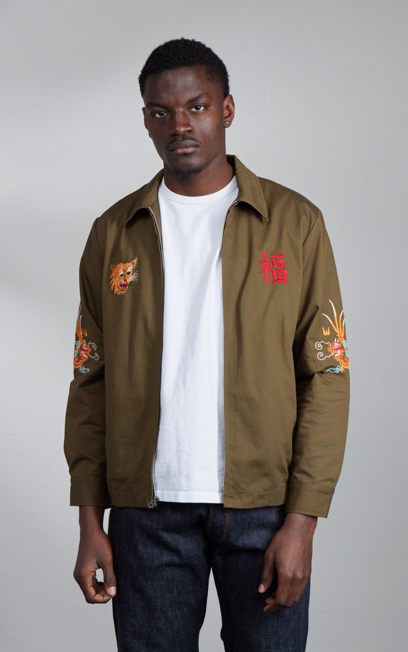 Houston Vietnam Jacket Map Olive Drab