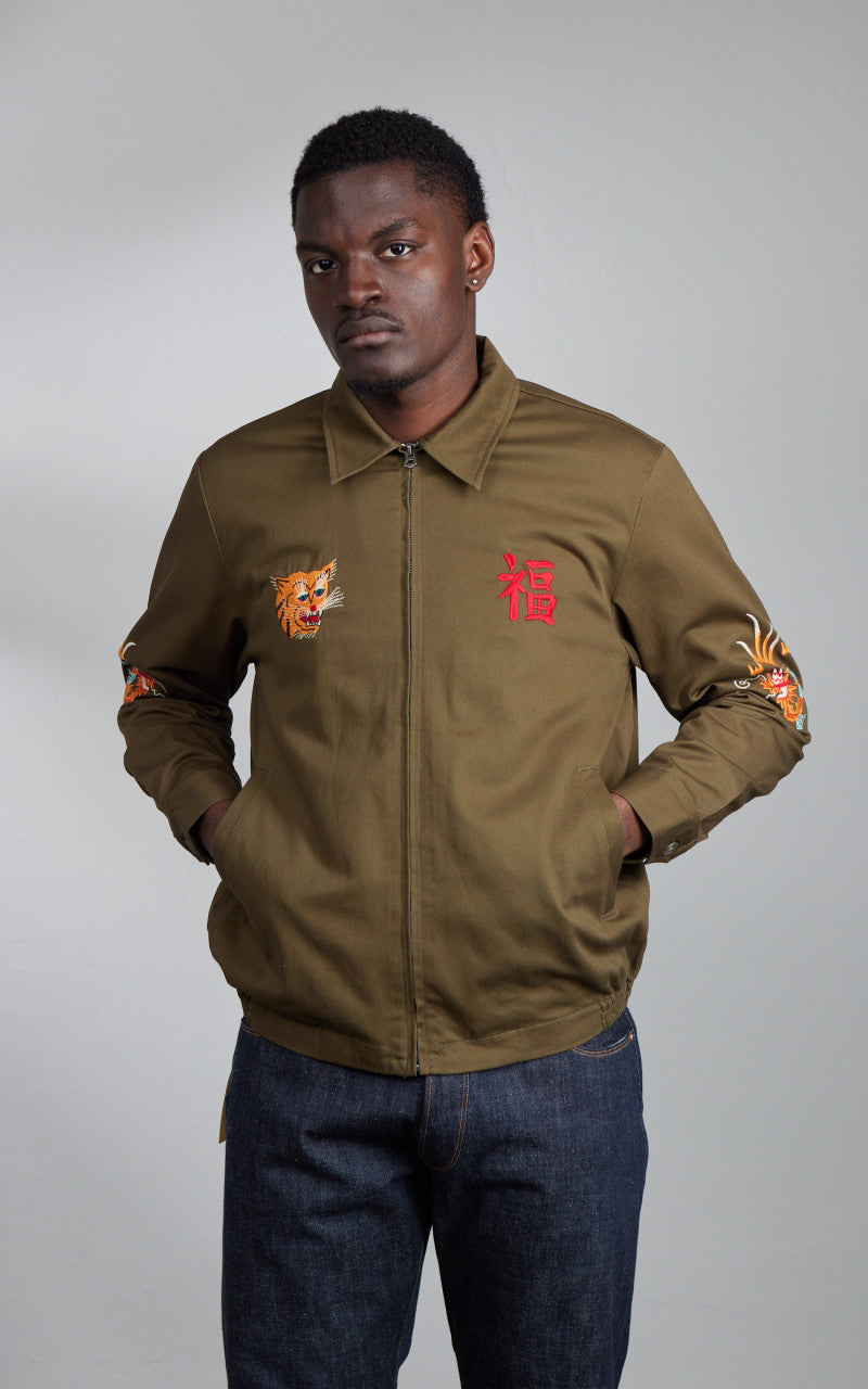 Houston Vietnam Jacket Map Olive Drab