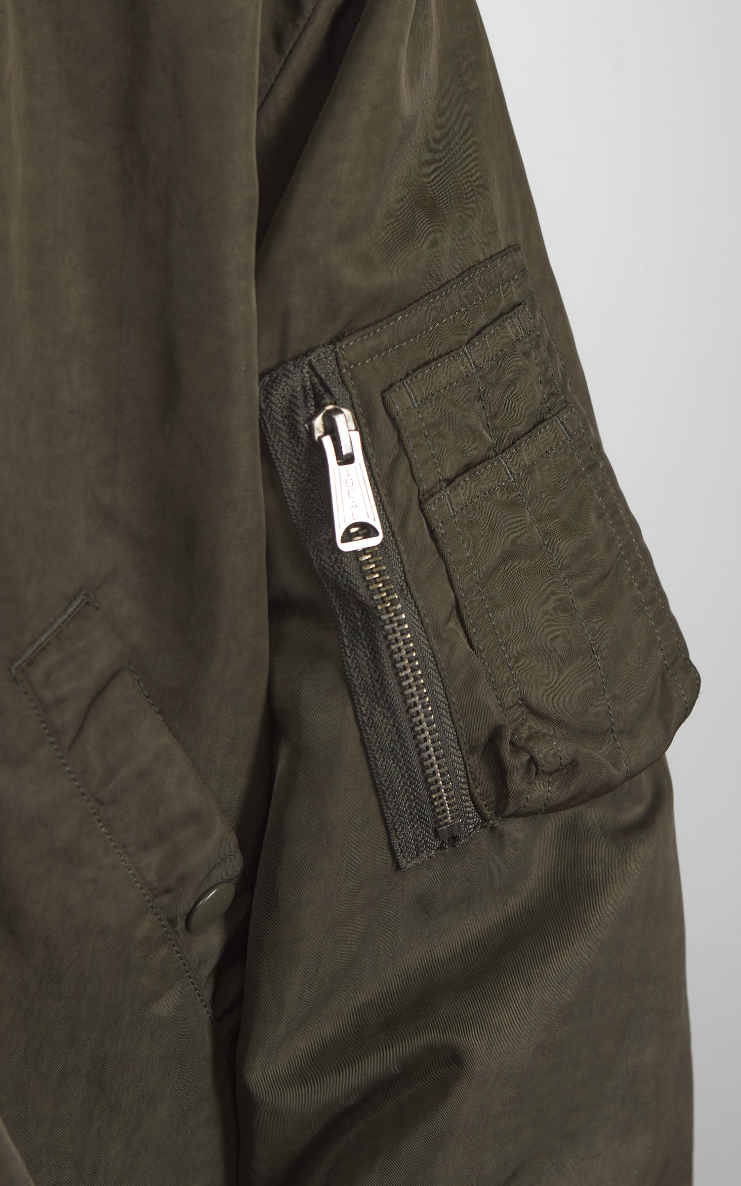 Houston Garment Dyed Nylon Light MA-1 Flight Jacket Olive Drab