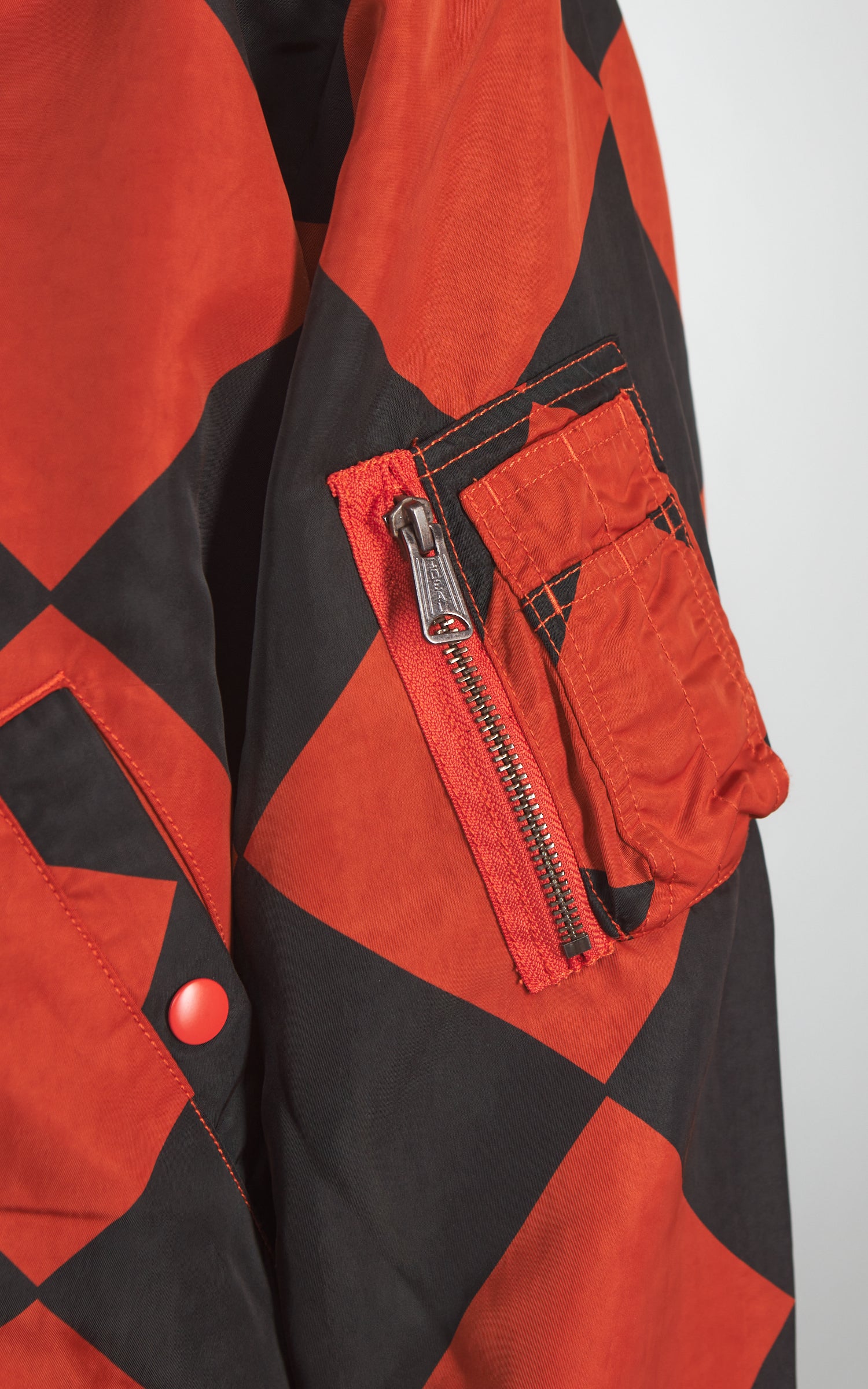 Houston Garment Dyed Nylon Line Crewman MA-1 Flight Jacket Orange