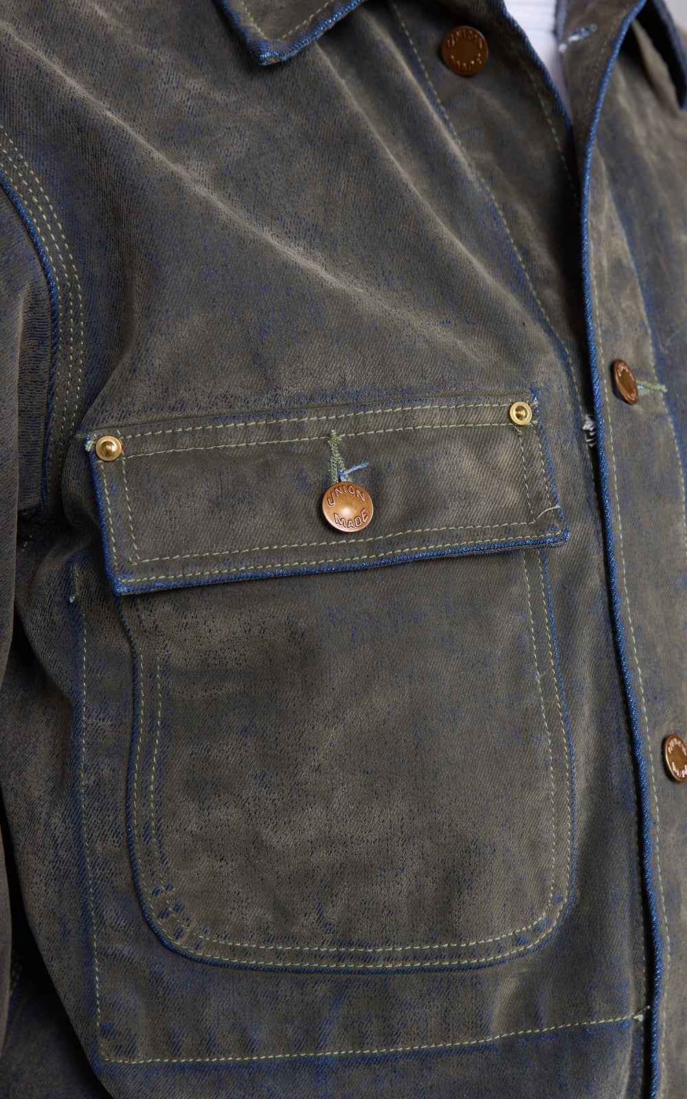 Houston Flocky Denim Coverall Olive