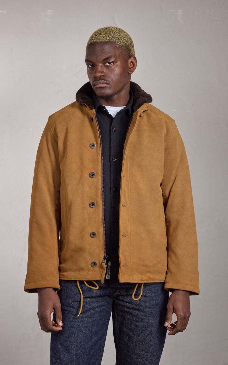 Houston N-1 Deck Jacket Suede Camel