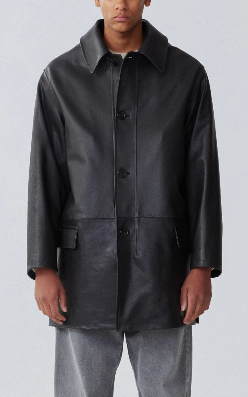 Kaptain Sunshine Hunter Leather Coat Black