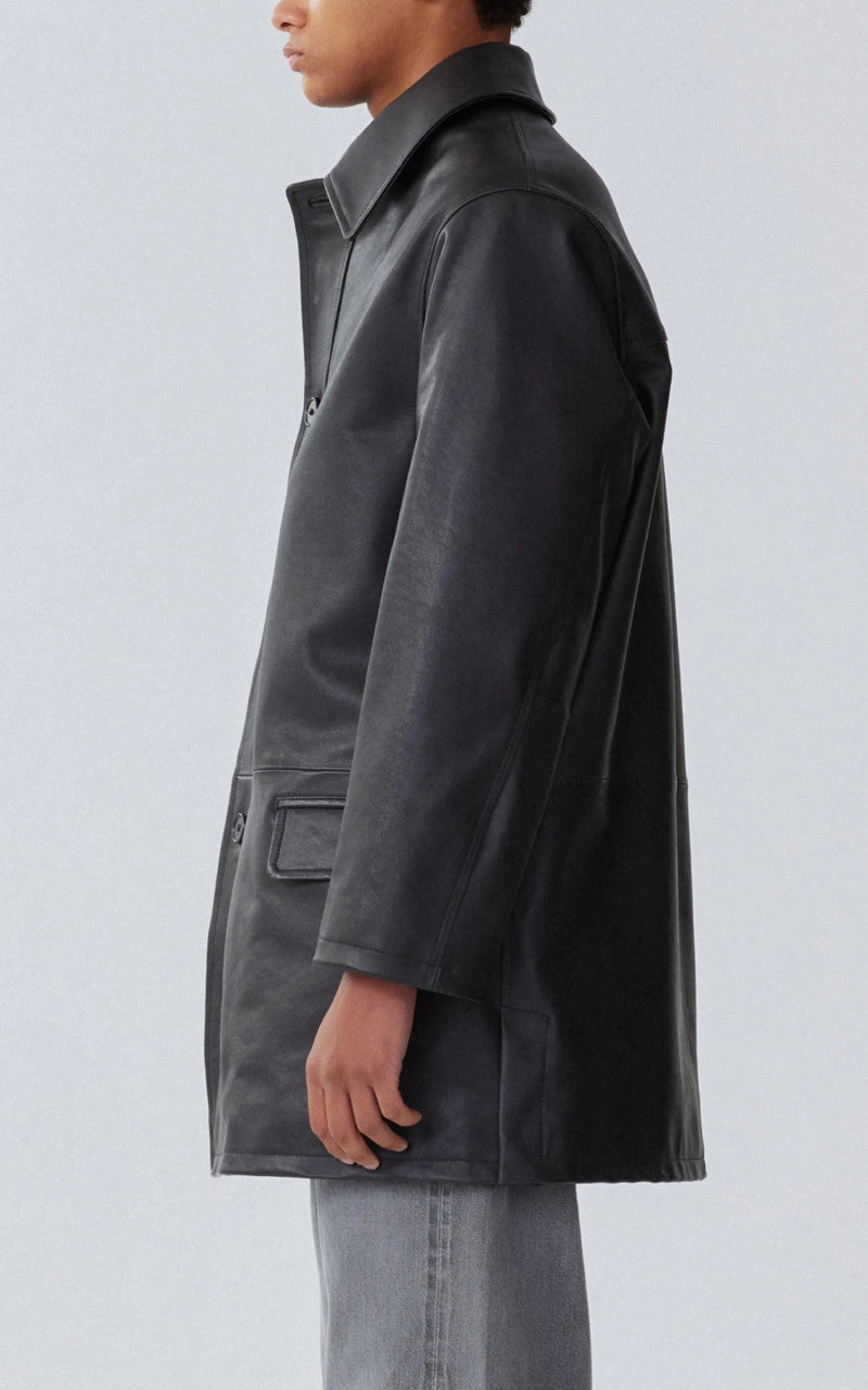 Kaptain Sunshine Hunter Leather Coat Black