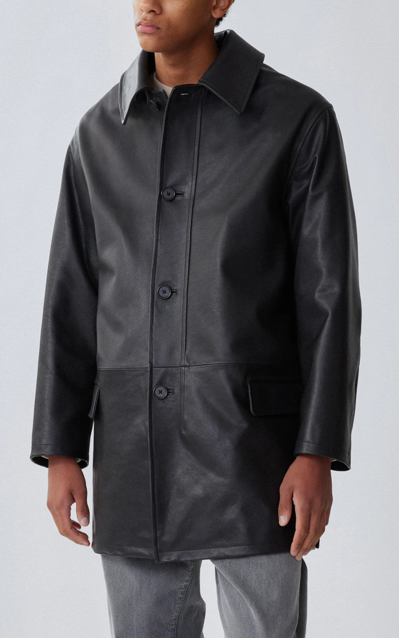 Kaptain Sunshine Hunter Leather Coat Black