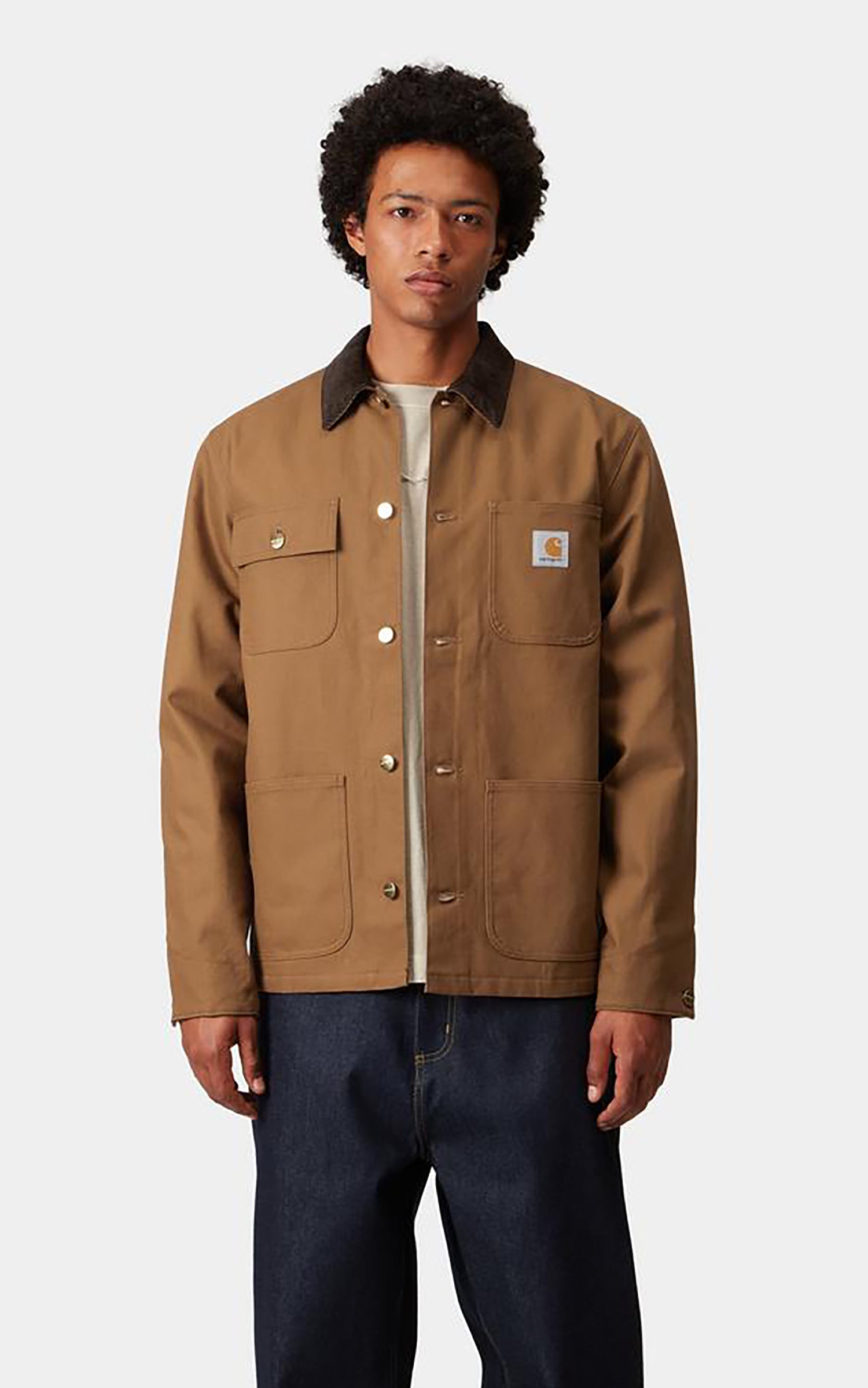 Carhartt WIP Michigan Coat Winter Dearborn Canvas Rigid Hamilton Brown/Tobacco