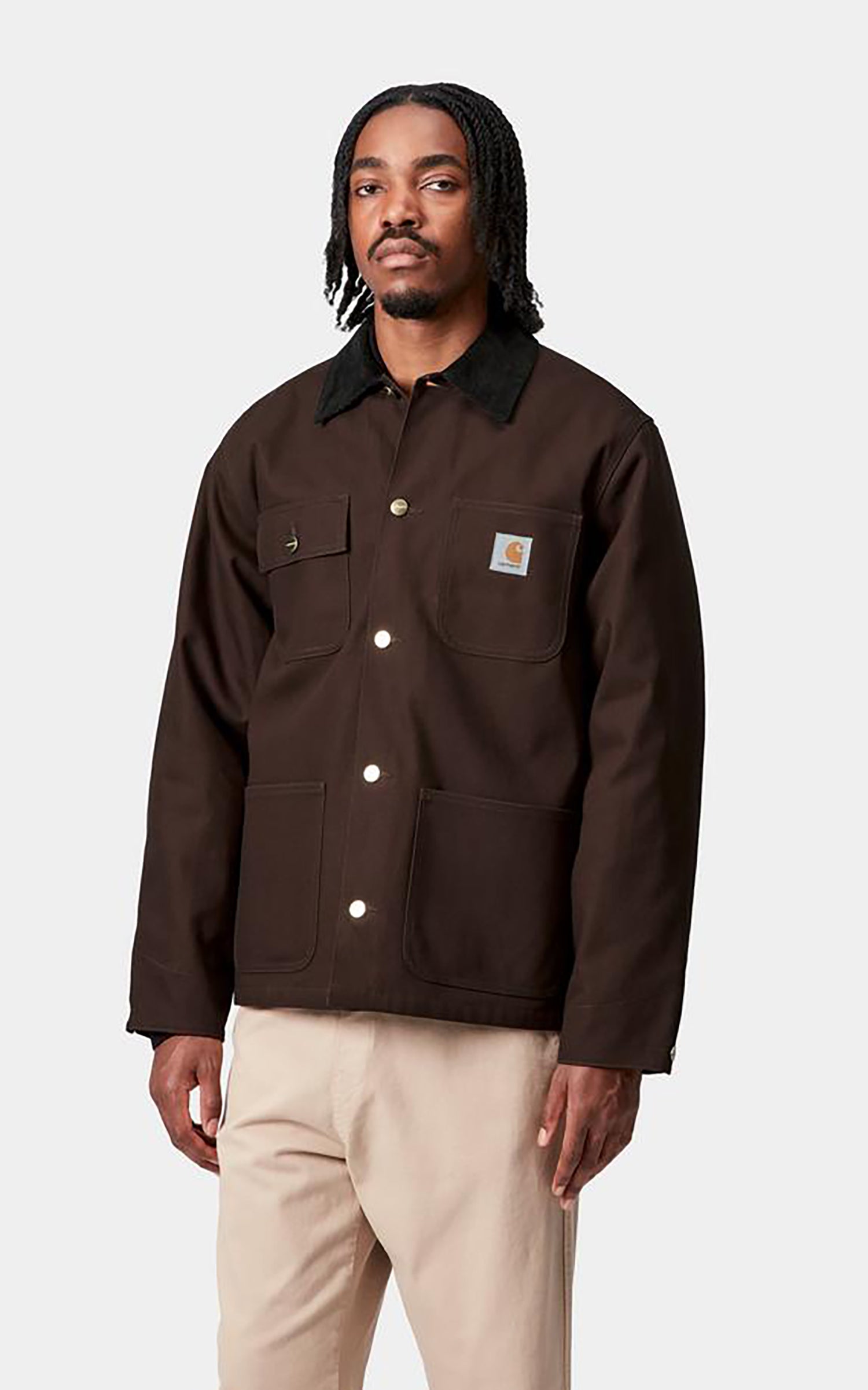 Carhartt WIP Michigan Coat Winter Dearborn Canvas Rigid Tobacco/Black