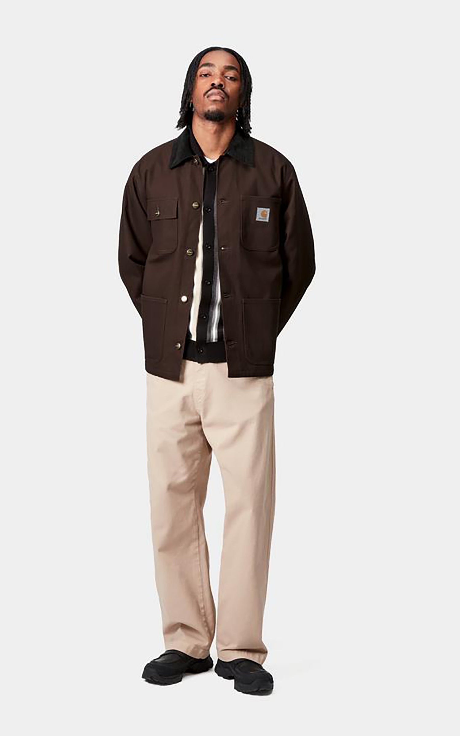 Carhartt WIP Michigan Coat Winter Dearborn Canvas Rigid Tobacco/Black
