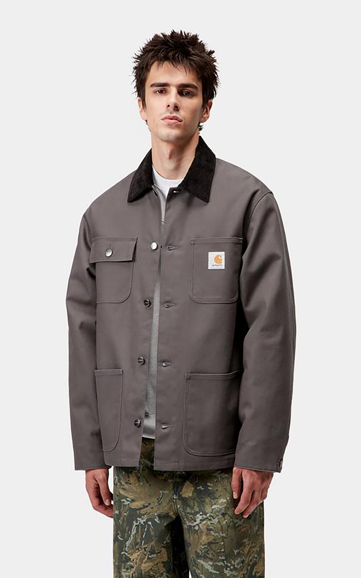 Carhartt WIP Michigan Coat Winter Dearborn Canvas Rigid Graphite/Black