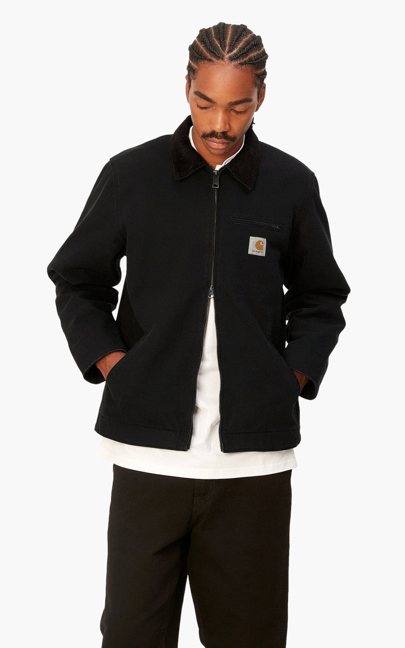 Carhartt WIP Detroit Jacket Dearborn Canvas Heavy Stone Wash Black
