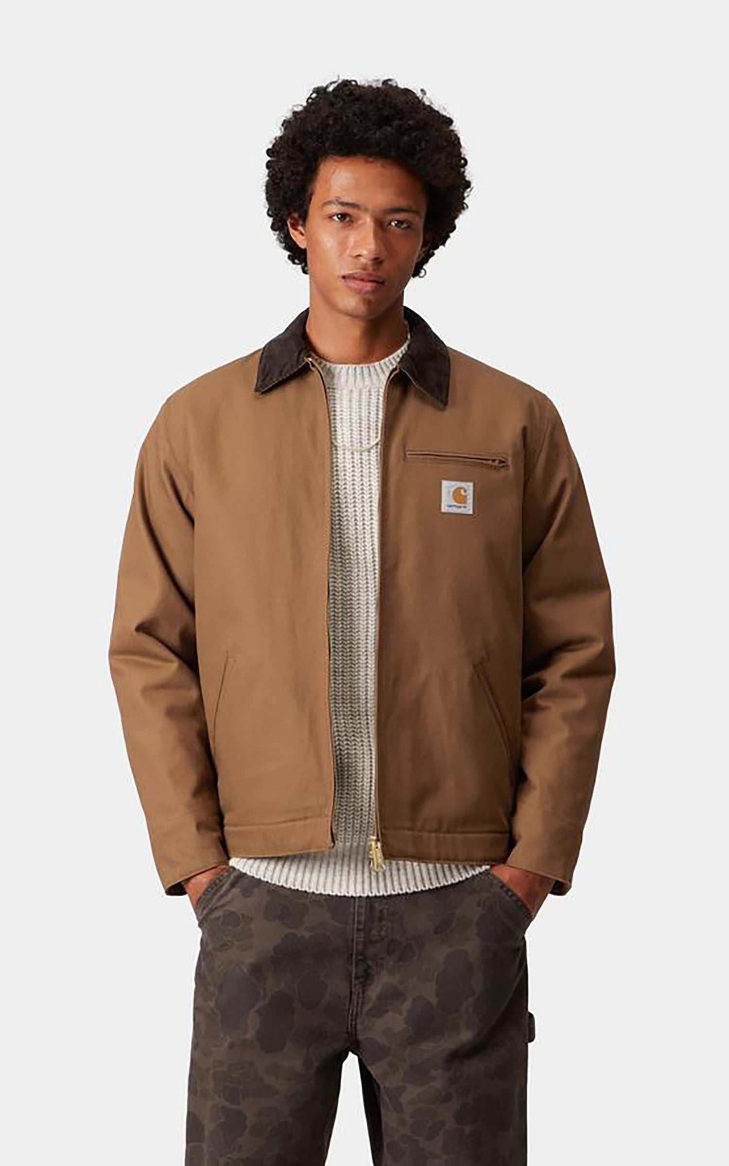 Carhartt WIP Detroit Jacket Winter Dearborn Canvas Rigid Hamilton Brown/Tobacco