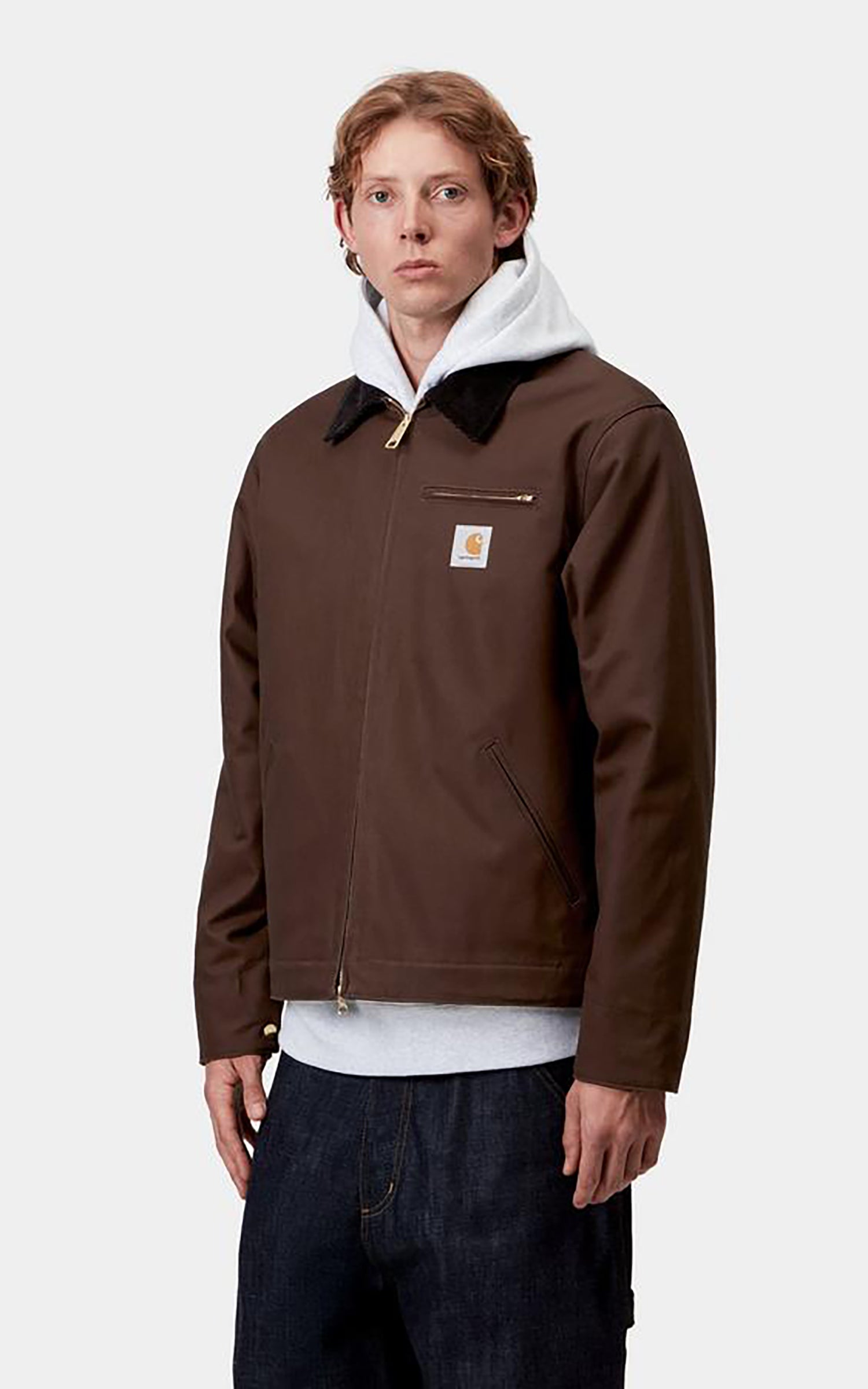 Carhartt WIP Detroit Jacket Winter Dearborn Canvas Rigid Tobacco/Black