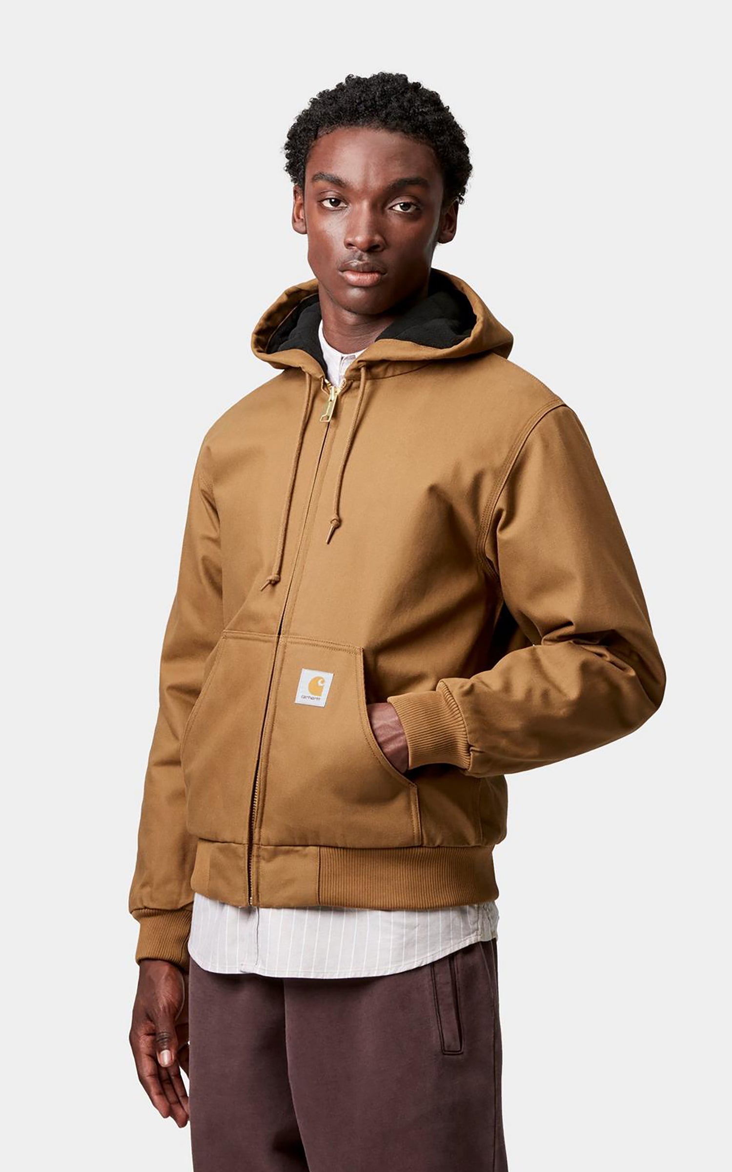 Carhartt WIP Active Jacket Winter Dearborn Canvas Rigid Hamilton Brown