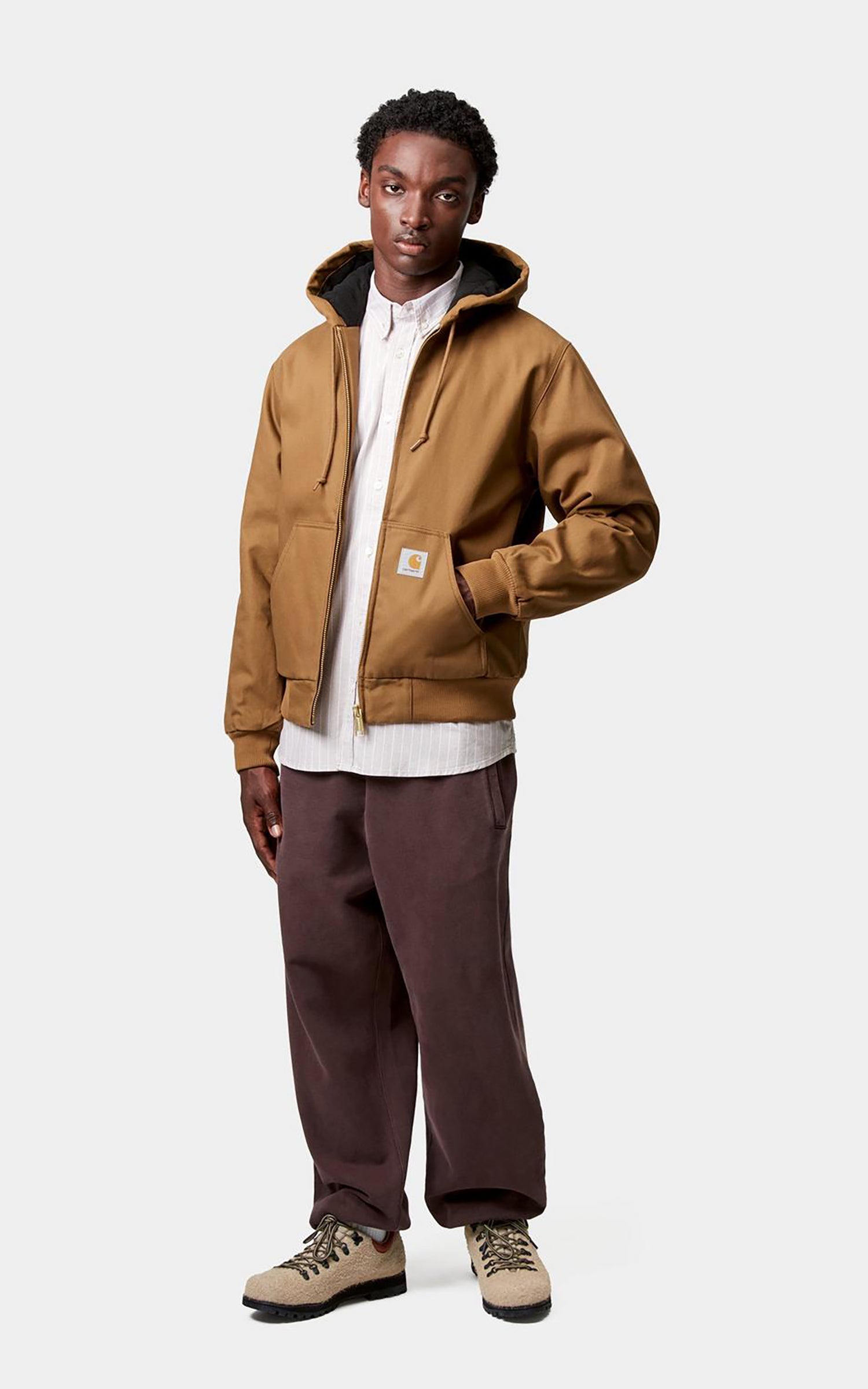 Carhartt WIP Active Jacket Winter Dearborn Canvas Rigid Hamilton Brown