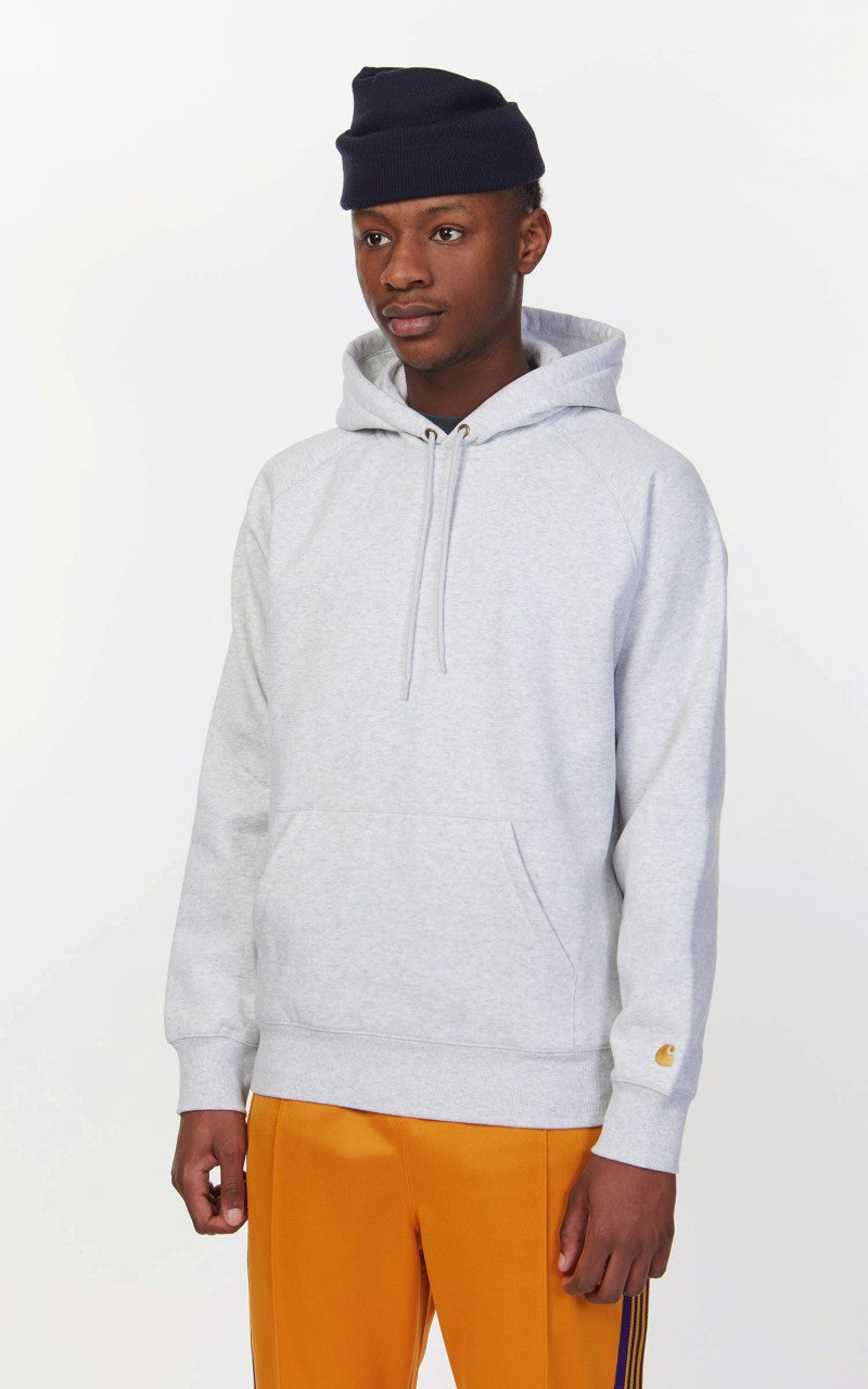 Carhartt WIP Hooded Chase Sweatshirt Ash Heather/Gold