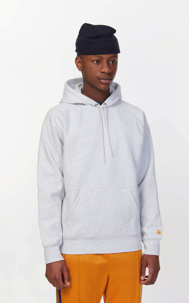 Carhartt WIP Hooded Chase Sweatshirt Ash Heather/Gold