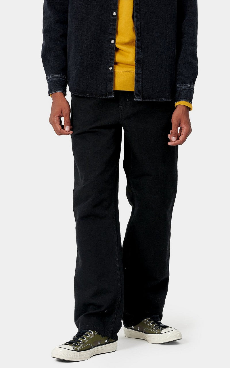 Carhartt WIP Single Knee Pant Dearborn Canvas Rinsed Black