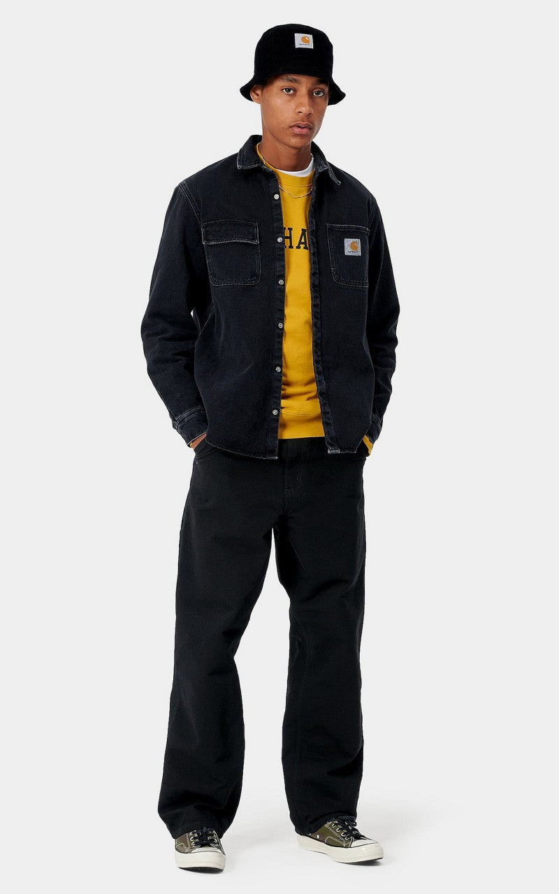新品未使用 carhartt wip SINGLE KNEE PANT 30 Carhartt WIP Single Knee Pant Dearborn Canvas Rinsed Black
