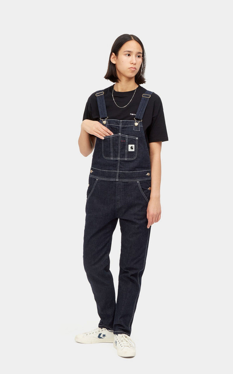 Carhartt WIP W Bib Overall Denim Blue Rinsed
