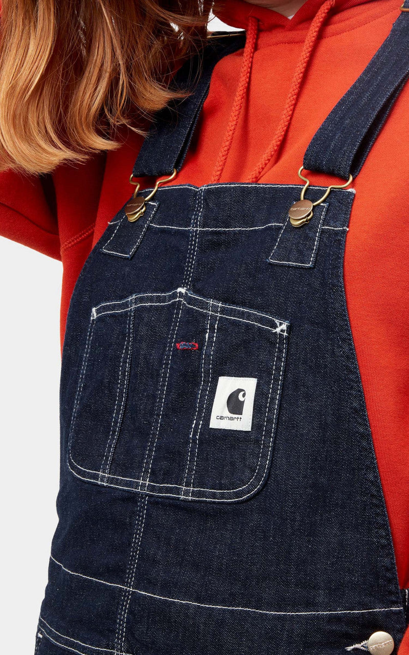 Carhartt WIP W Bib Overall Denim Blue Rinsed