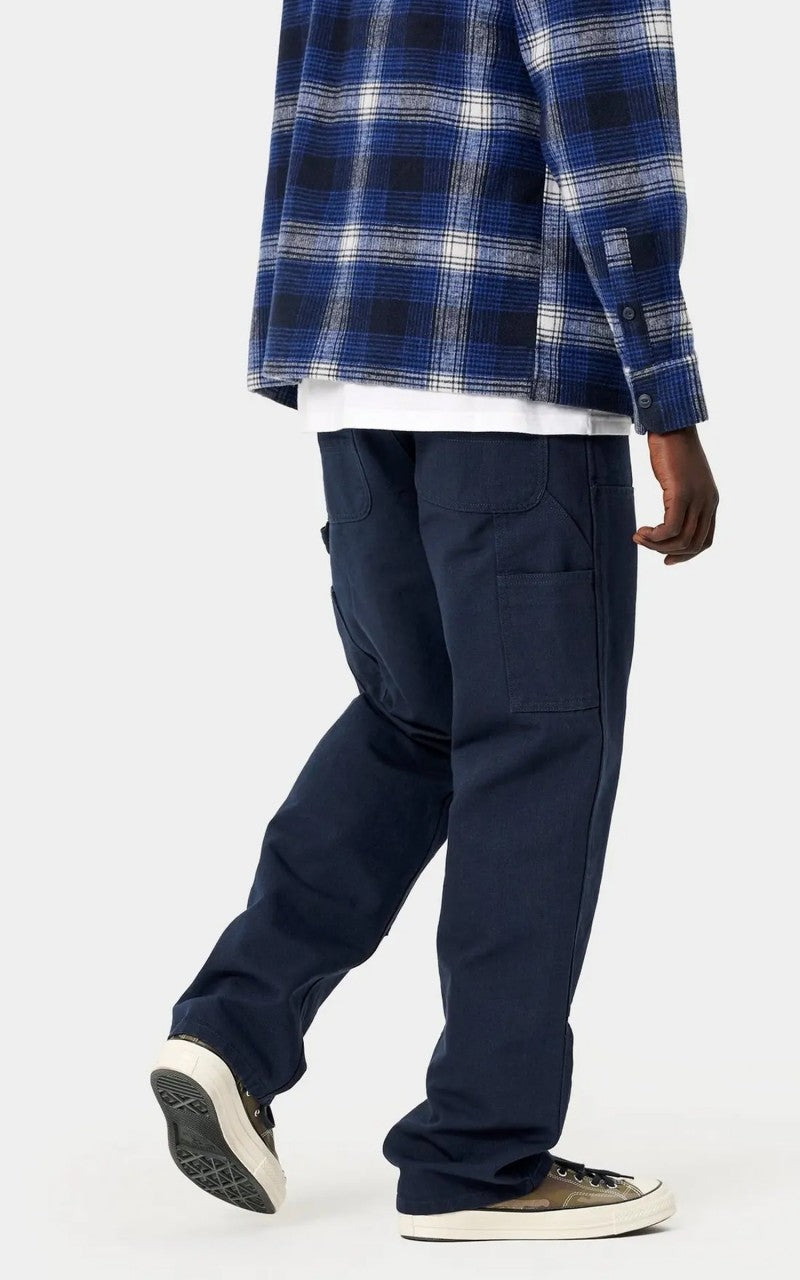 Carhartt WIP Double Knee Pant Dearborn Canvas Rinsed Dark Navy