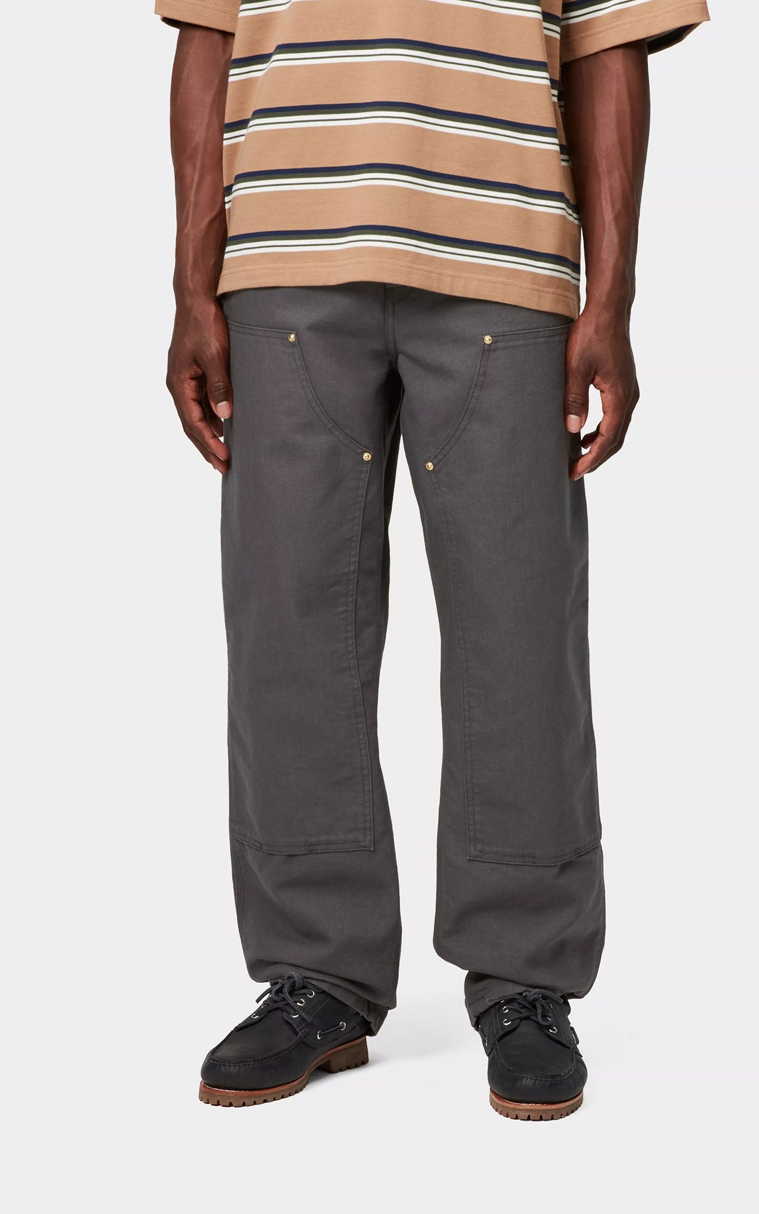 Carhartt WIP Double Knee Pant Dearborn Canvas Rinsed Graphite