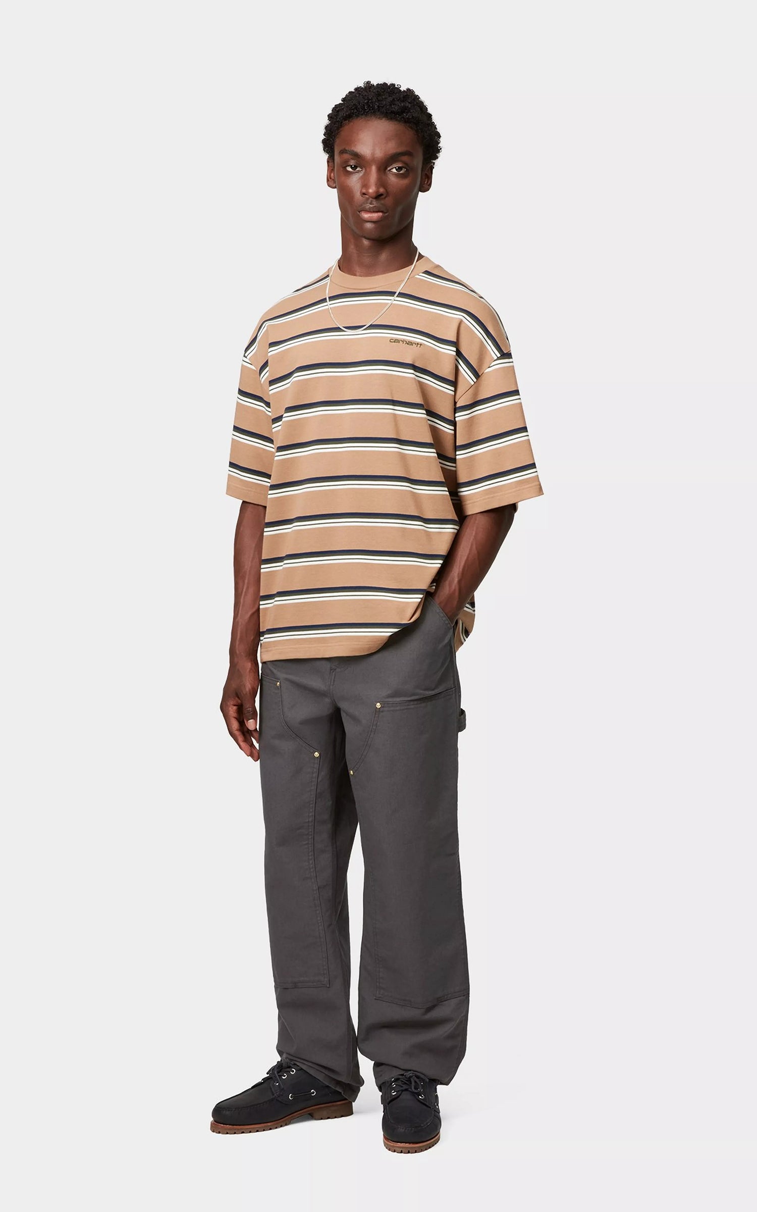 Carhartt WIP Double Knee Pant Dearborn Canvas Rinsed Graphite