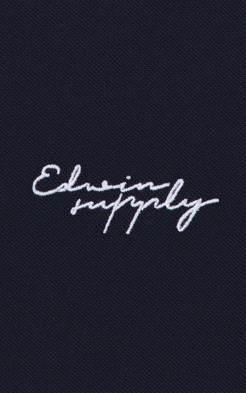 Edwin Affect Polo Pique Shirt Maritime Blue
