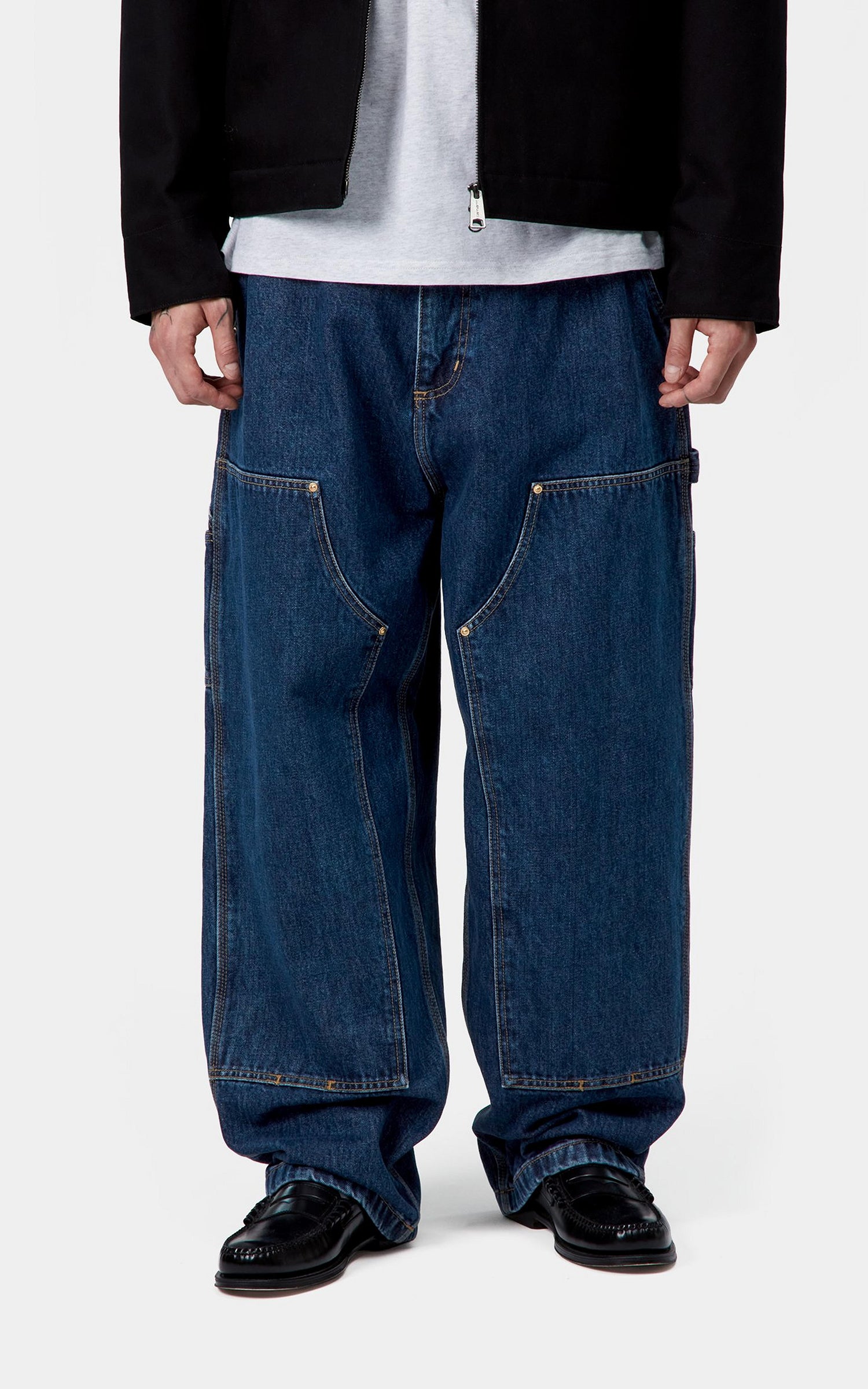 Carhartt WIP Nash Double Knee Pant Smith Denim Stone Washed Blue
