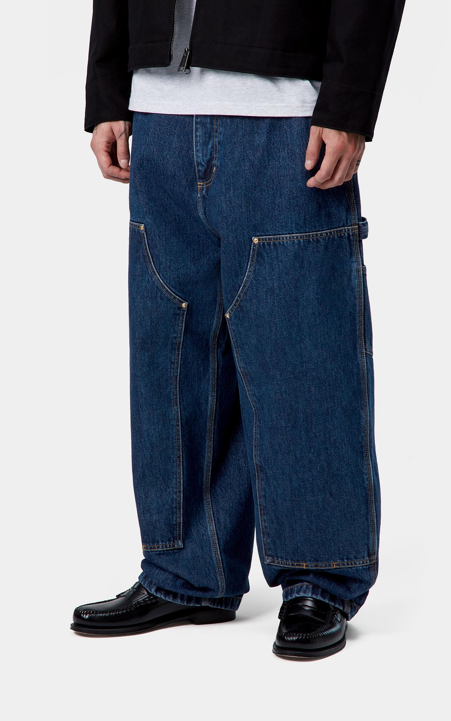 Carhartt WIP Nash Double Knee Pant Smith Denim Stone Washed Blue