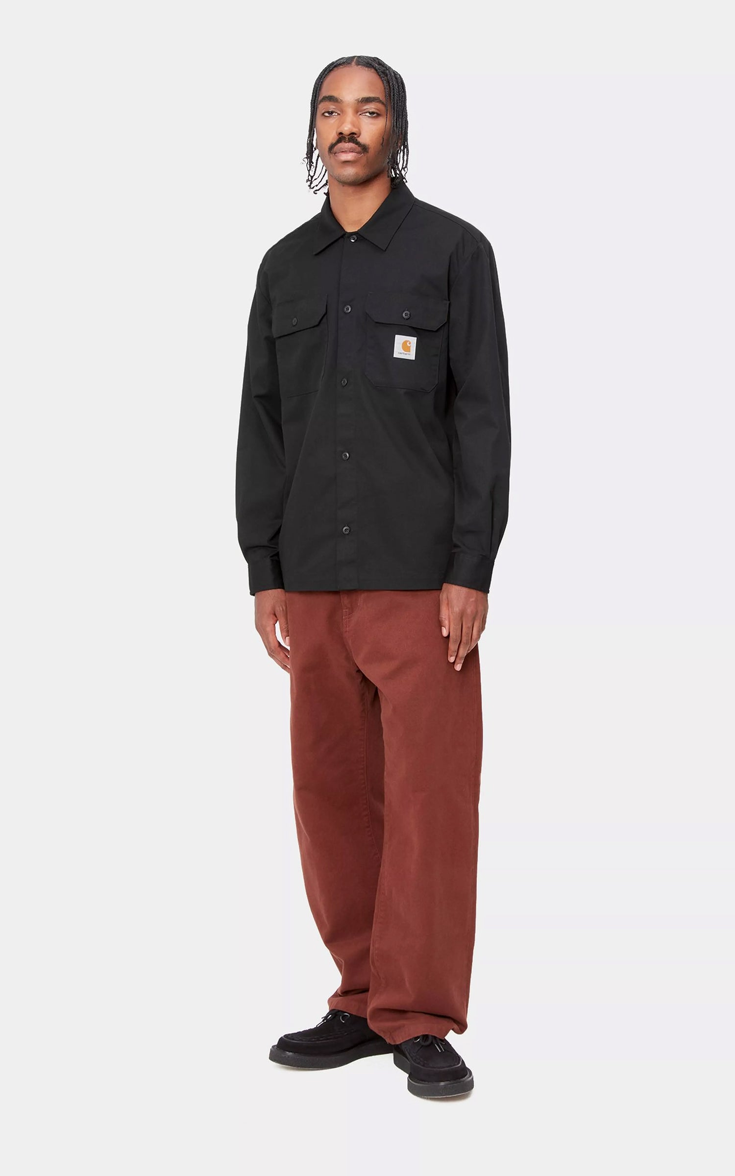 Carhartt WIP L/S Craft Zip Shirt Black Rinsed